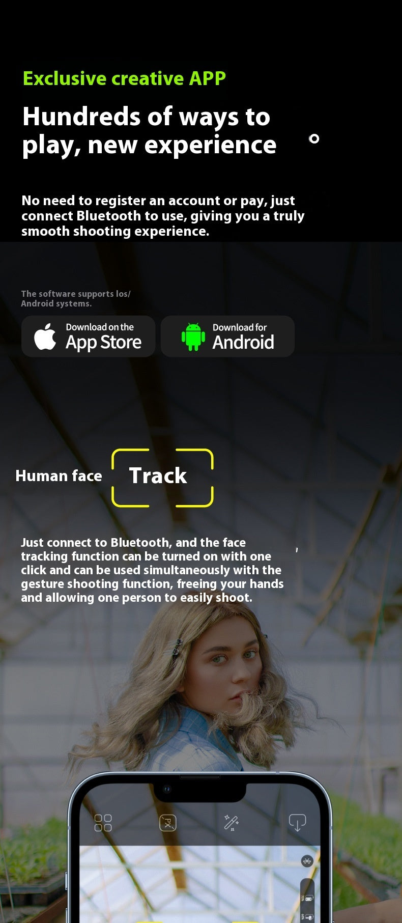 Tripod Head Mobile for Smartphones Up to 260g and 5.5-8 Inches - Teleplus tripod head mobile phone