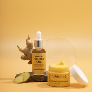 Turmeric Essential Oil Skin Care Set - Glow Up Your Skin with Turmeric Cream and Oil