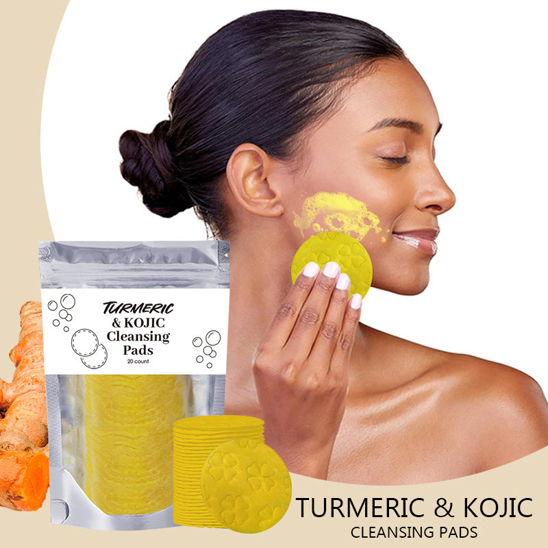 Turmeric Exfoliating Cleansing Pads Compressed Facial Sponges Skin Care Tools For Face Clogged Pores Excess Oil