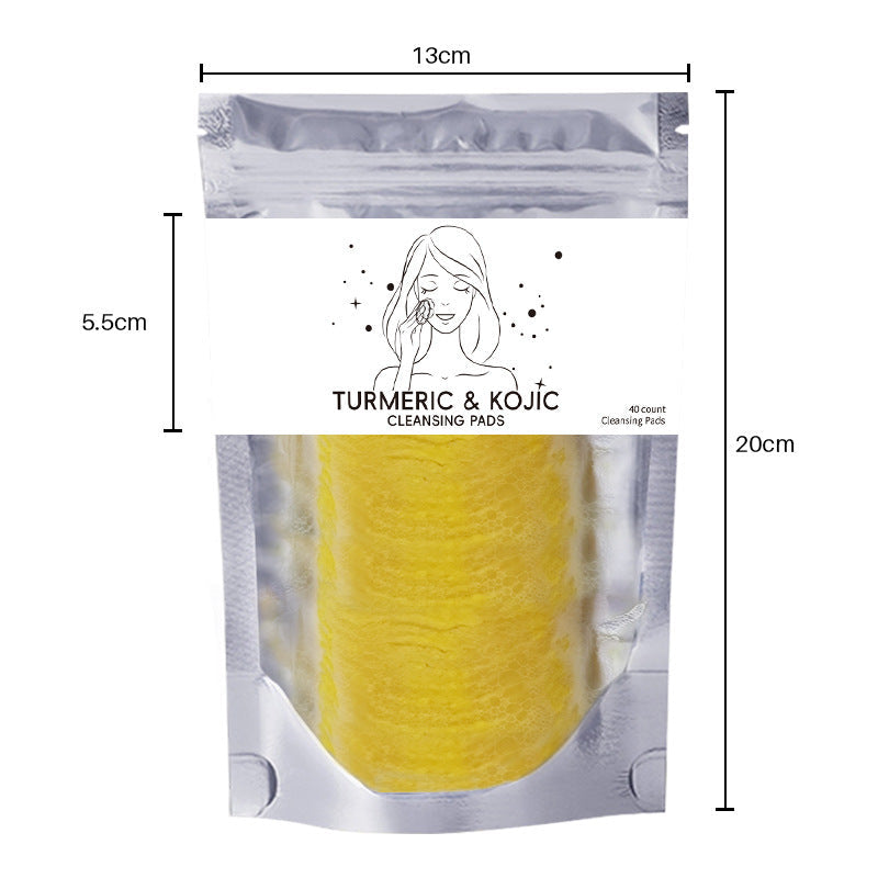 Turmeric Exfoliating Cleansing Pads Compressed Facial Sponges Skin Care Tools For Face Clogged Pores Excess Oil