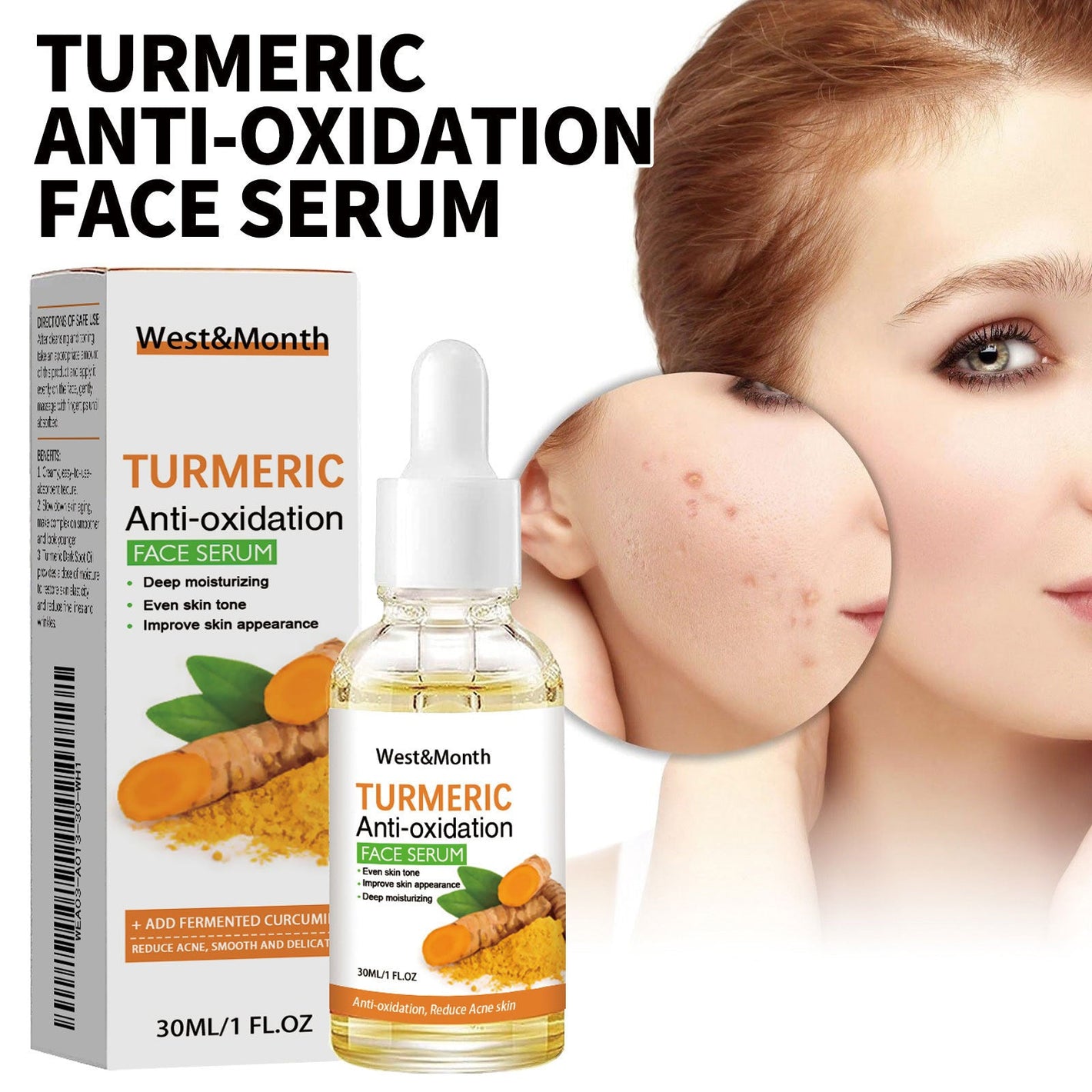 Turmeric Facial Smallpox Serum for Diluting and Refreshing Skin - Teleplus turmeric facial smallpox diluting refreshing