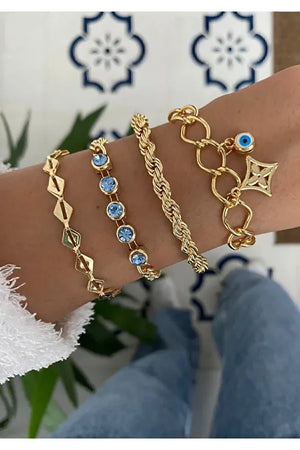 Turquoise Beaded Bracelet Set Boho Chic Layered Jewelry for Women - Teleplus turquoise beaded bracelet set combo