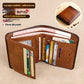 Two-Fold Yellow and Brown Cowhide Wallet with Anti-Theft RFID Blocking in the United States - Slim for Men Anticipating
