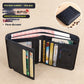 Two-Fold Yellow and Brown Cowhide Wallet with Anti-Theft RFID Blocking in the United States - Slim for Men Anticipating
