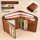 Two-Fold Yellow and Brown Cowhide Wallet with Anti-Theft RFID Blocking in the United States - Slim for Men Anticipating