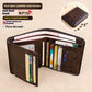 Two-Fold Yellow and Brown Cowhide Wallet with Anti-Theft RFID Blocking in the United States - Slim for Men Anticipating