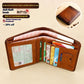 Two-Fold Yellow and Brown Cowhide Wallet with Anti-Theft RFID Blocking in the United States - Slim for Men Anticipating