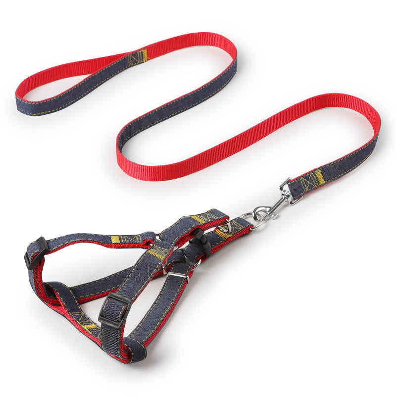 Two-Piece Set Pet Leash and Chest Traction Collar for Dogs Cats - Teleplus two-piece set three-piece traction collar