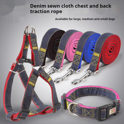 Two-Piece Set Pet Leash and Chest Traction Collar for Dogs Cats - Teleplus two-piece set three-piece traction collar