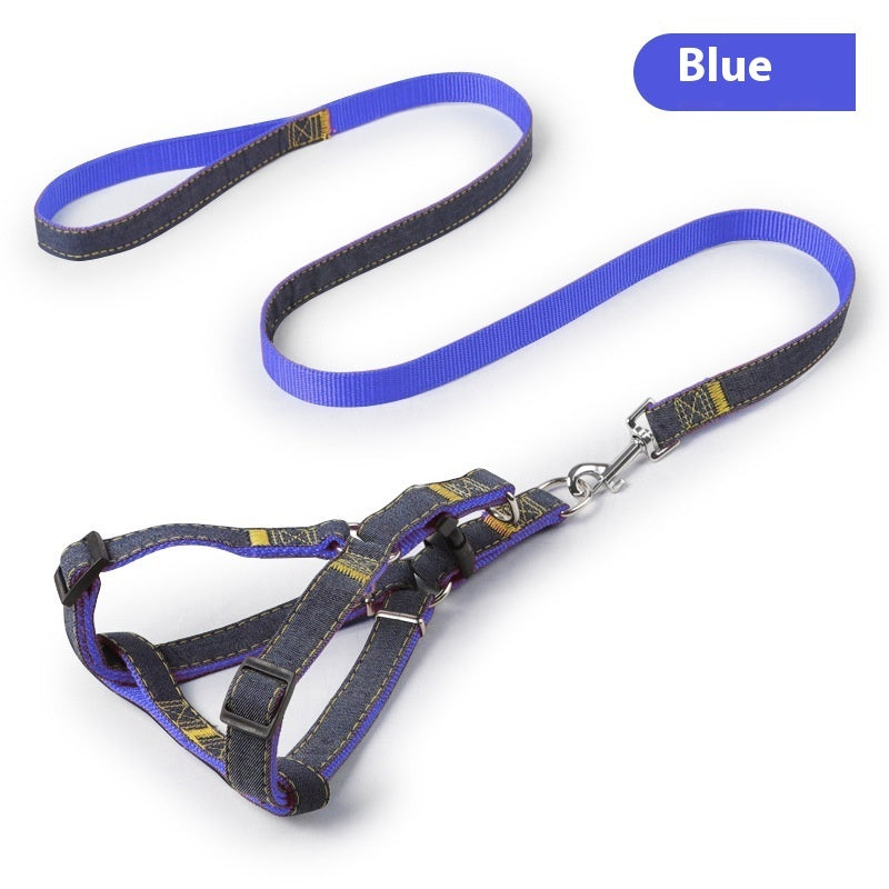 Two-Piece Set Pet Leash and Chest Traction Collar for Dogs Cats - Teleplus two-piece set three-piece traction collar
