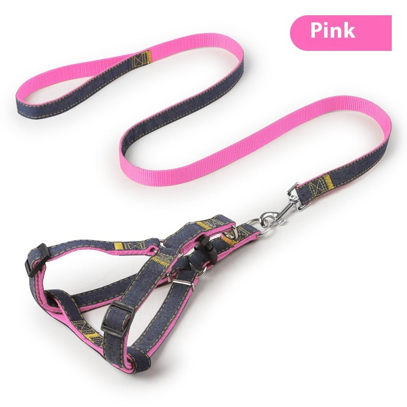 Two-Piece Set Pet Leash and Chest Traction Collar for Dogs Cats - Teleplus two-piece set three-piece traction collar