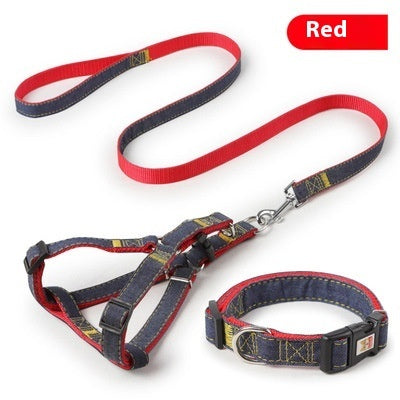 Two-Piece Set Pet Leash and Chest Traction Collar for Dogs Cats - Teleplus two-piece set three-piece traction collar