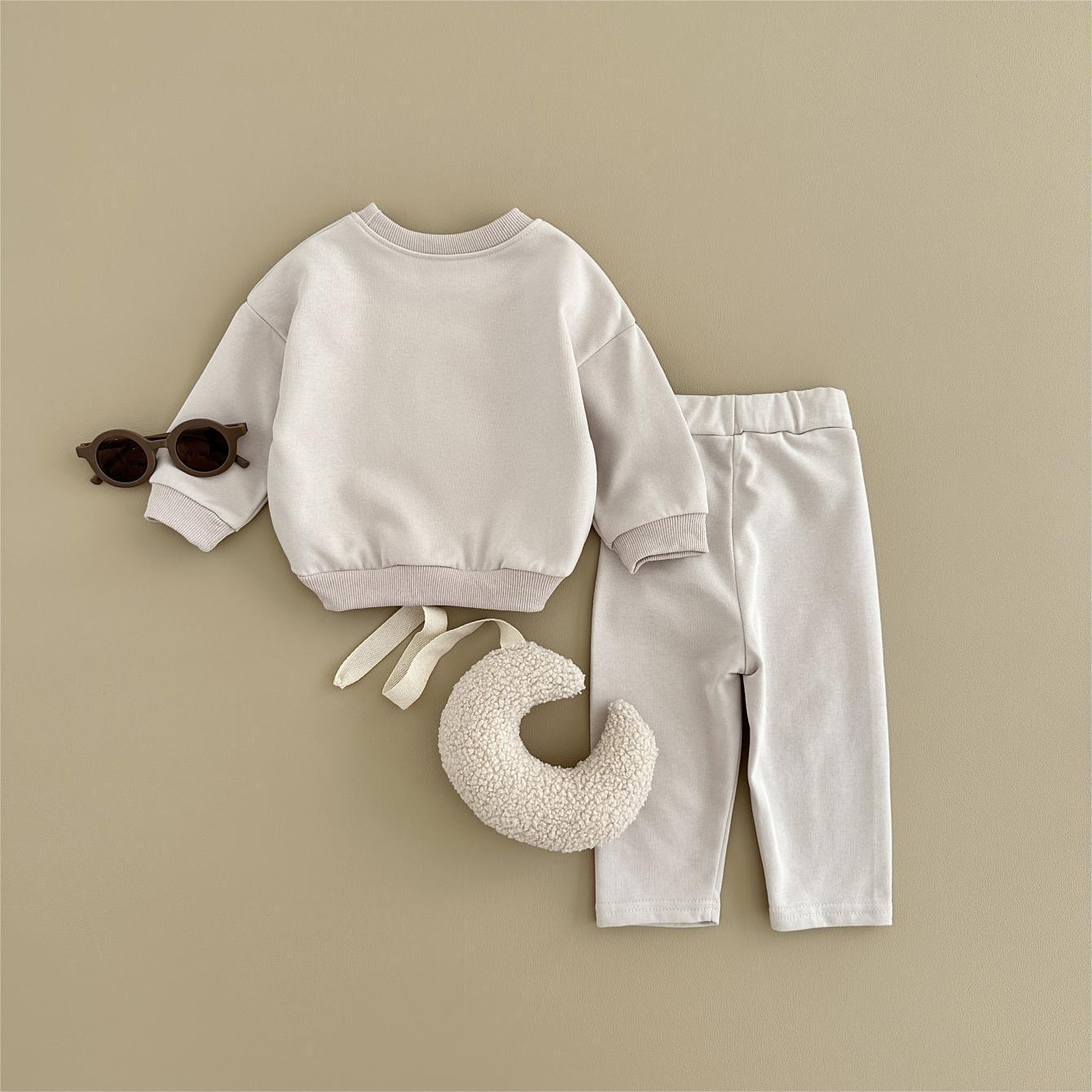 Two-piece Suit Boys And Girls Long Sleeve Trousers Suit Sportswear Autumn And Winter - Long Sleeve Fashion for Tiny