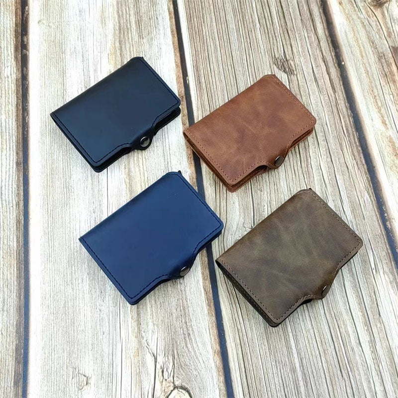 Ultra Light PU Leather Card Holder for Men and Women Black or Dark Brown - Teleplus