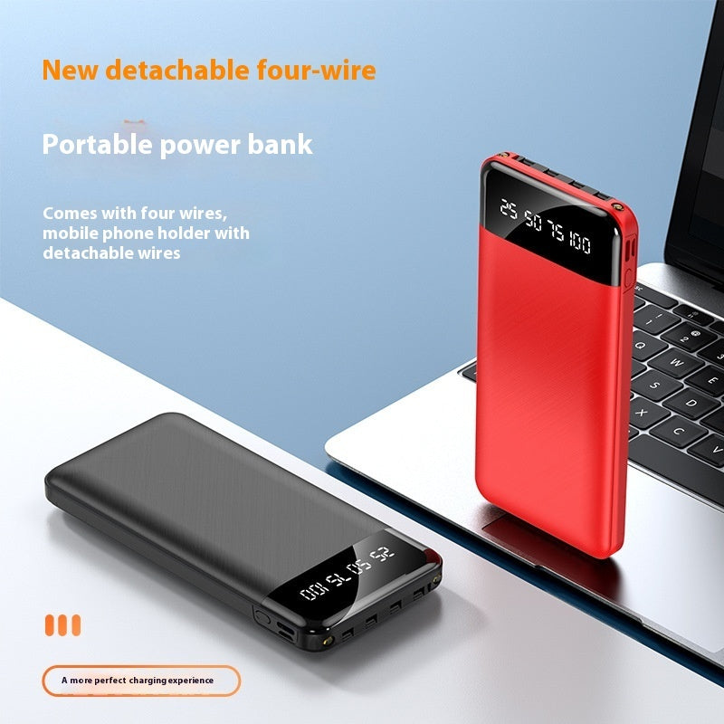 Ultra-thin Portable With Cable Power Bank Large Capacity Mobile Power Supply - Ultra-thin Mobile Power Bank Large