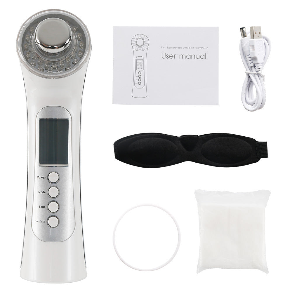 Ultrasonic Color Light Skin Rejuvenation Device with Negative Ion and USB Charging - Magic for ultrasonic color light
