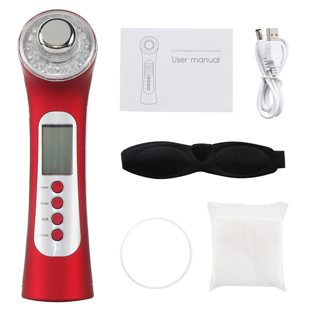 Ultrasonic Color Light Skin Rejuvenation Device with Negative Ion and USB Charging - Magic for ultrasonic color light