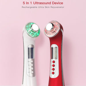 Ultrasonic Color Light Skin Rejuvenation Device with Negative Ion and USB Charging - Magic for ultrasonic color light
