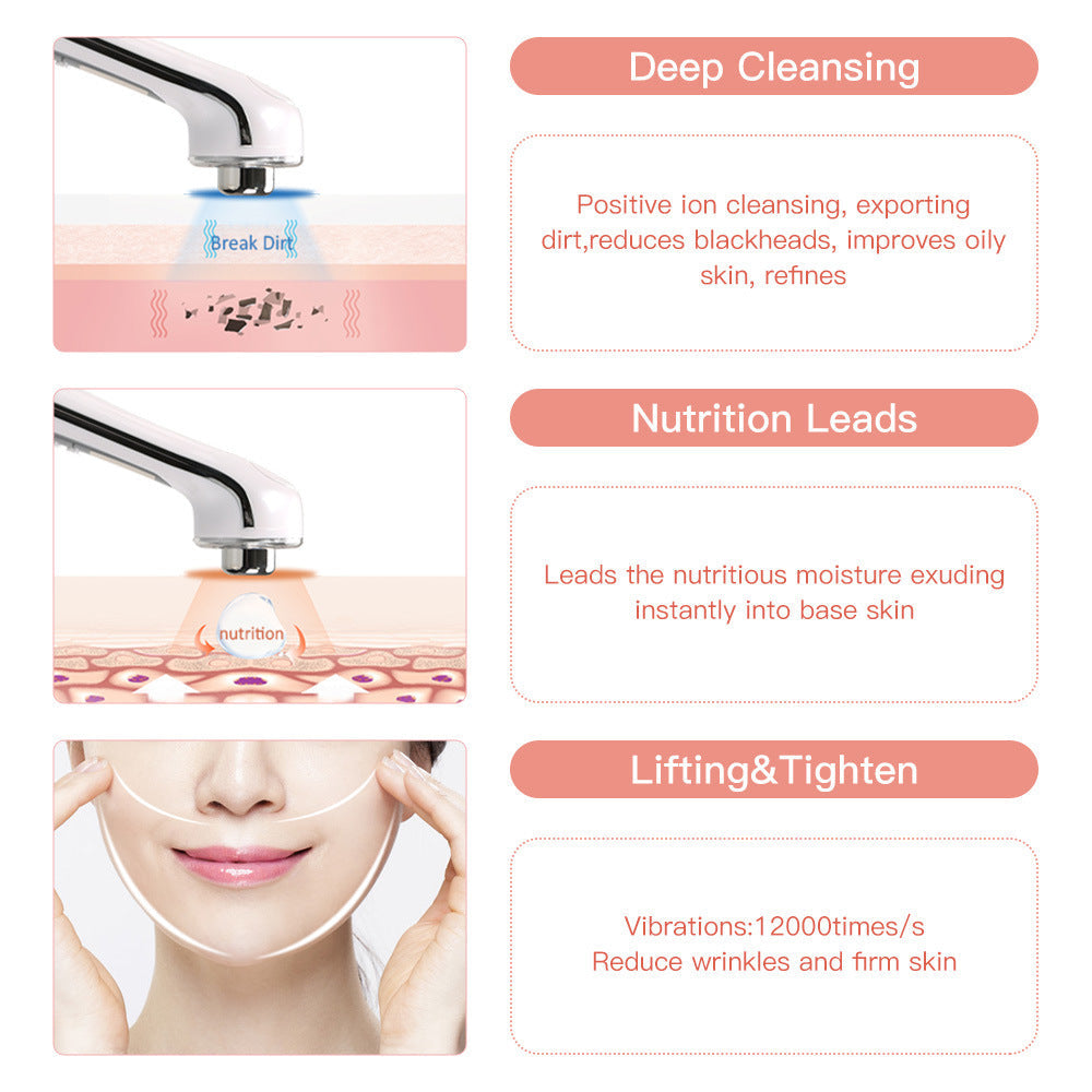 Ultrasonic Color Light Skin Rejuvenation Device with Negative Ion and USB Charging - Magic for ultrasonic color light