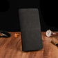Unisex Brown Black Leather Wallet for United States and CHF Markets - Long Style Wallets Stylish Coin Control united