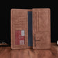 Unisex Brown Black Leather Wallet for United States and CHF Markets - Long Style Wallets Stylish Coin Control united