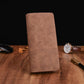 Unisex Brown Black Leather Wallet for United States and CHF Markets - Long Style Wallets Stylish Coin Control united