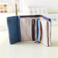 Unisex Canvas Wallet with Card Zipper and Document Compartments for United States Market - All a Denim Twist No Drama