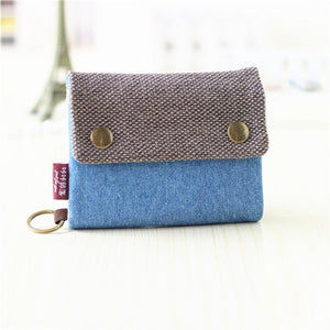 Unisex Canvas Wallet with Card Zipper and Document Compartments for United States Market - All a Denim Twist No Drama