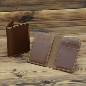 Unisex Cowhide Card Case Wallet with 2 Fold Open Mouth Design - That’s Tougher Than Your Ex cowhide card case