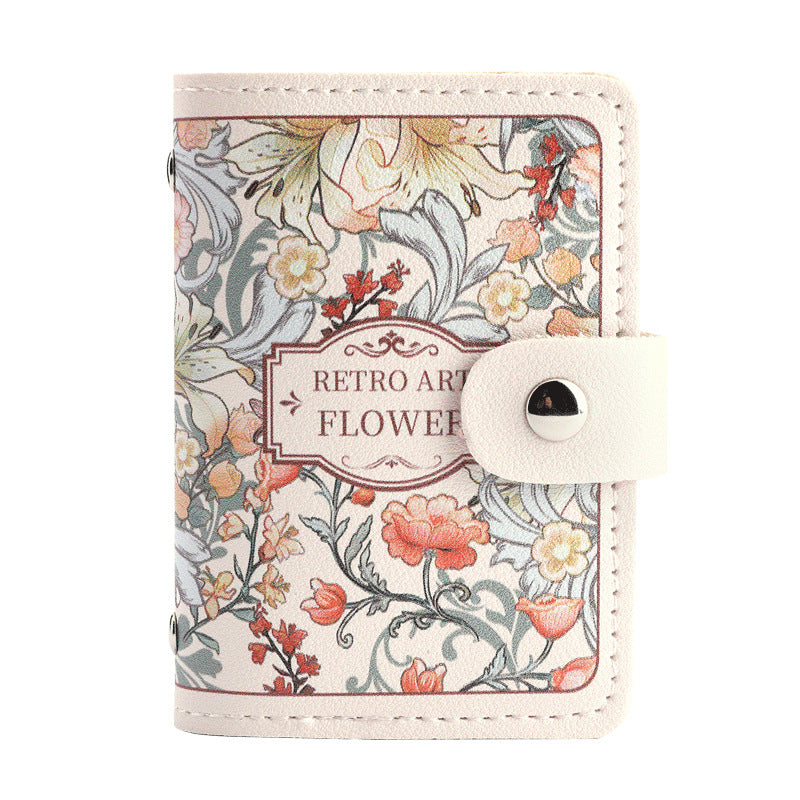 Unisex Floral Synthetic Leather Card Holder with Buckles for Home Storage - Whimsical Flower Power Everyone united