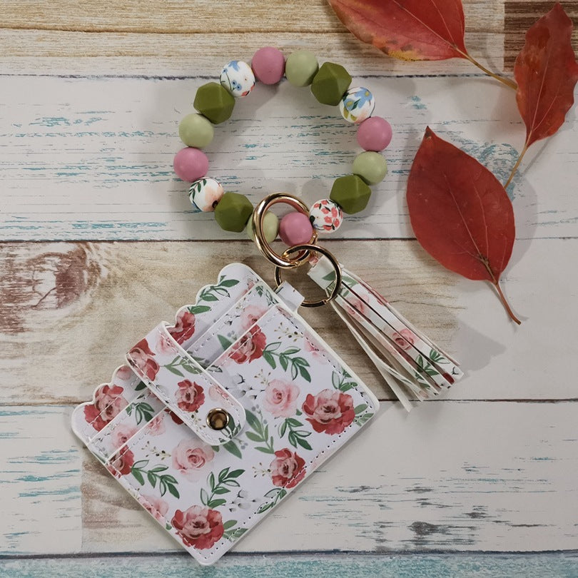 Unisex Leather Card Holder for Fashion Beaded Bracelet and Accessories - Trendy Girls fashion beaded bracelet card