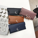 Unisex Leather Splicing Wallet in Purple Blue and Black for the United States - So Soft Even Moon is Jealous