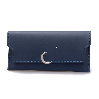 Unisex Leather Splicing Wallet in Purple Blue and Black for the United States - So Soft Even Moon is Jealous