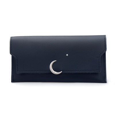 Unisex Leather Splicing Wallet in Purple Blue and Black for the United States - So Soft Even Moon is Jealous