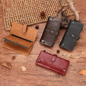 Unisex Leather Wallet with Opening Buckle for Fashion Personalities in the United States - Personality Stylish Rebels