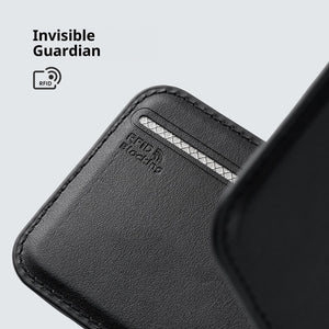 Unisex Magnetic Card Holder Wallet PU Leather Slim Minimalist RFID Blocking