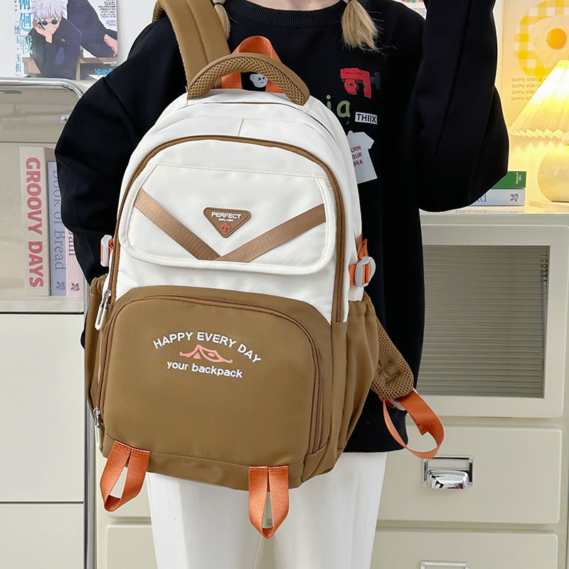 Unisex Nylon School Backpack Breathable Lightweight Bookbag Multiple Colors - Teleplus