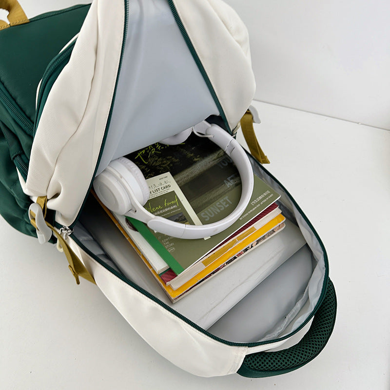 Unisex Nylon School Backpack Breathable Lightweight Bookbag Multiple Colors - Teleplus