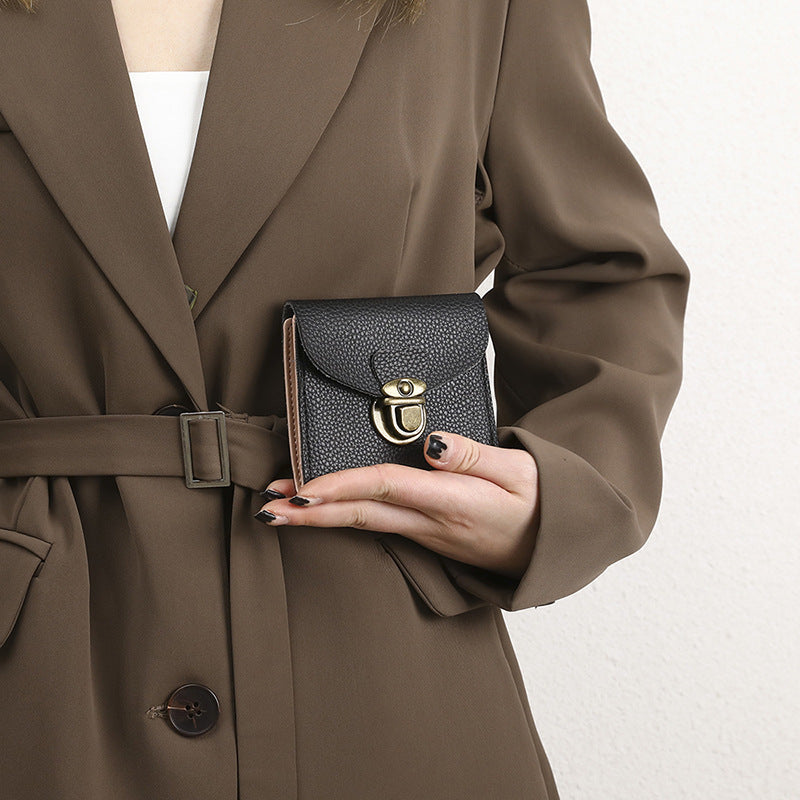 Unisex PU Leather Coin Wallet in Black Brown Gray for United States and CHF - Wallets Too Cute to Hide Your Coins