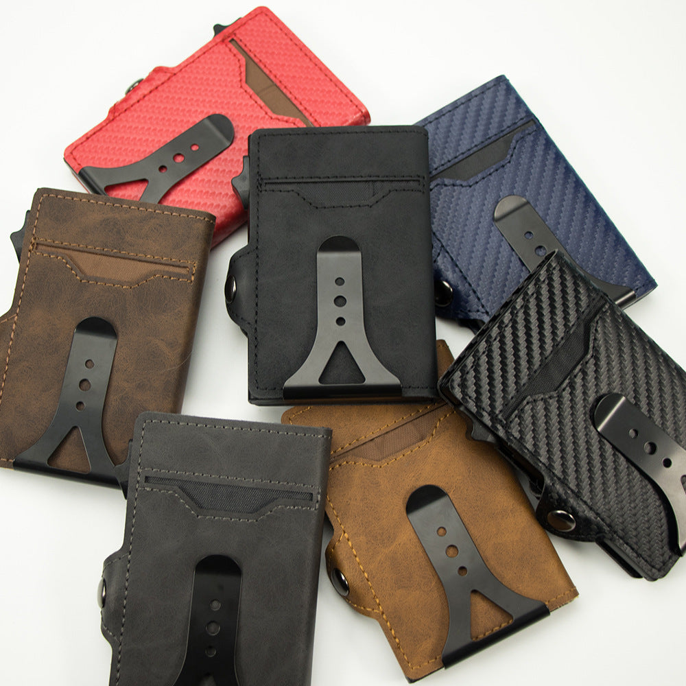 Unisex PU Wallet in Retro and Carbon Fiber Colors for United States Markets - Get Your Brown Card Style united states