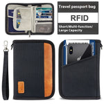 Unisex RFID Blocking Oxford Wallet Small Slim Anti Theft Card Holder Black Gray