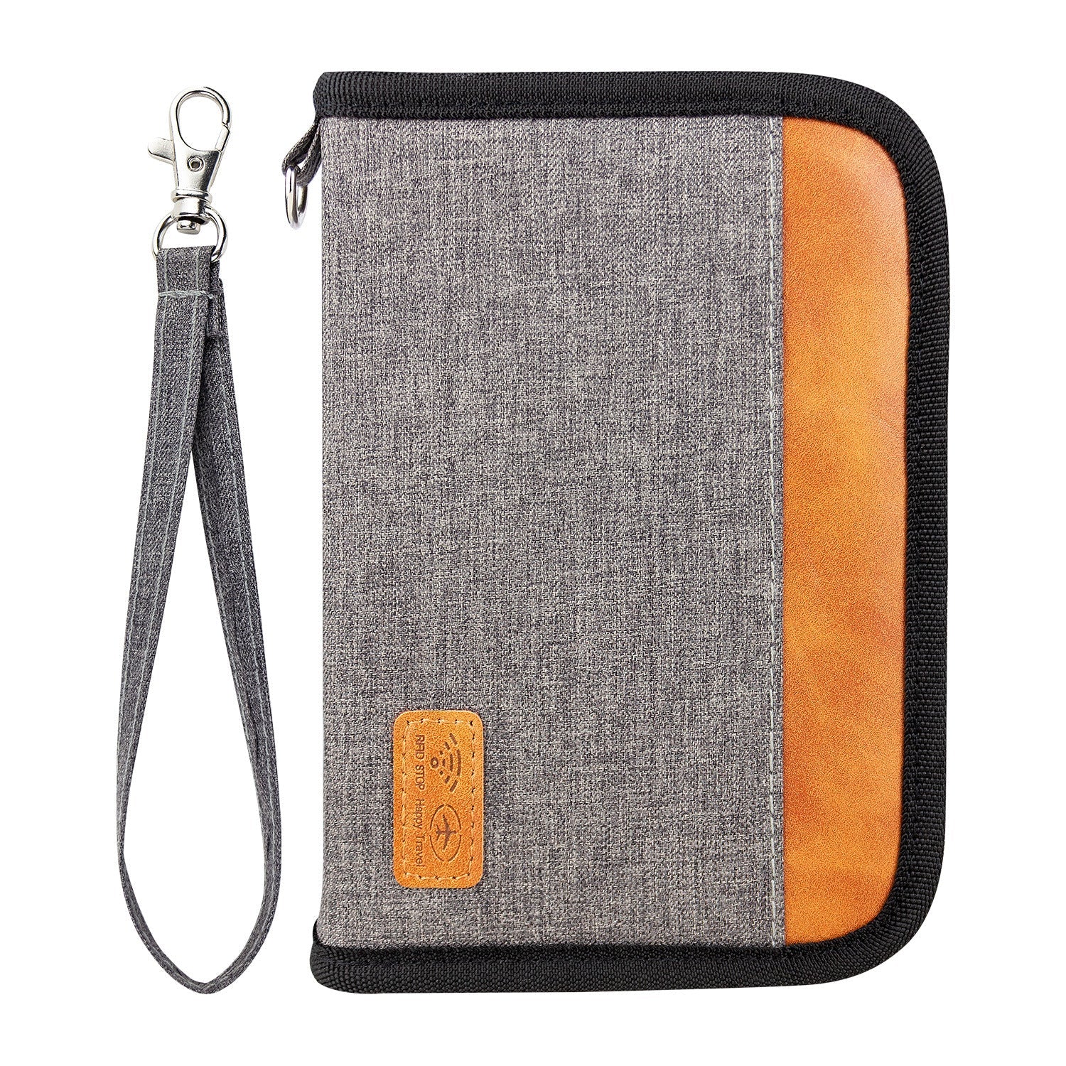 Unisex RFID Blocking Oxford Wallet Small Slim Anti Theft Card Holder Black Gray