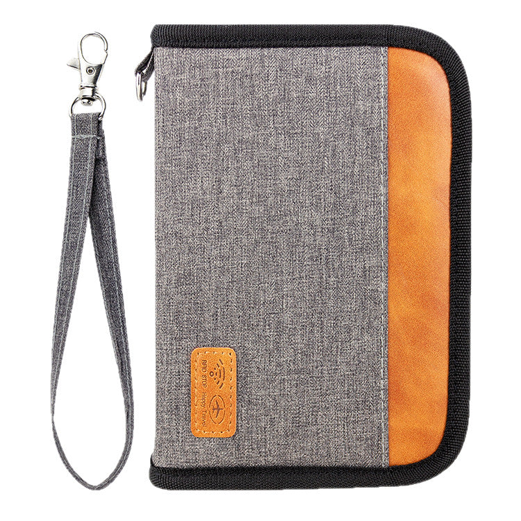 Unisex RFID Blocking Oxford Wallet Small Slim Anti Theft Card Holder Black Gray