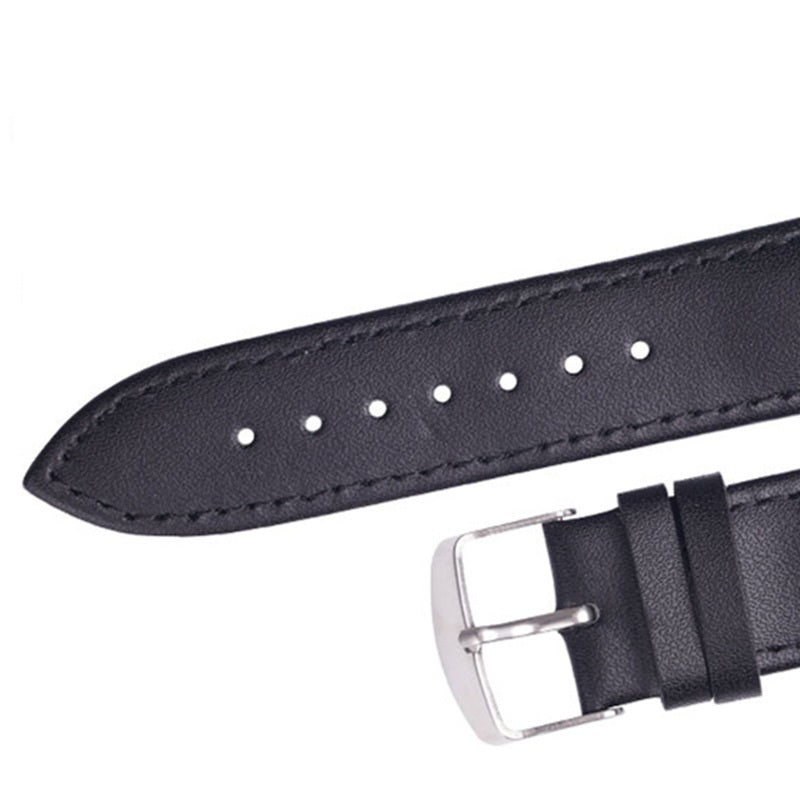 Unisex Watch Two Layer Leather 20mm Strap - Unisex Watch Strap 20mm Leather for Raw Ear Position