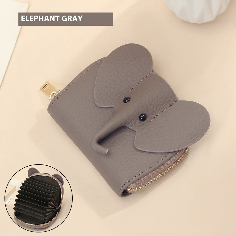 Unisex Zipper Wallet in Polyester Denim with Multiple Color Options for the United States - Trendy Elephants