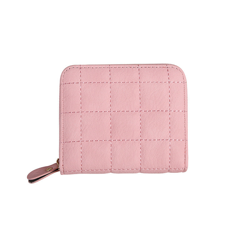 United States Card Holder with Solid Color PU Lining for Daily - Plaid Ladies Who Love Chic Chaos united states chf