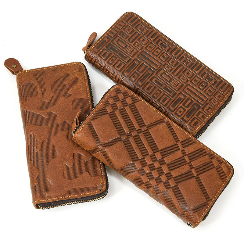 United States Crazy Horse Leather Wallet with Polyester Cotton Lining - Rock Your Style Retro united states chf crazy