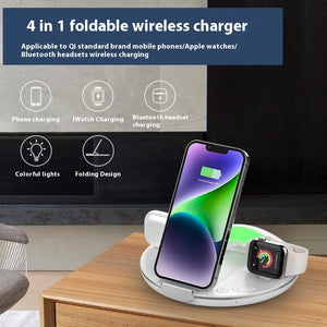 United States Four-in-One Folding Wireless Charger with CHF Compatibility - Three-in-One for Lazy Folks united states