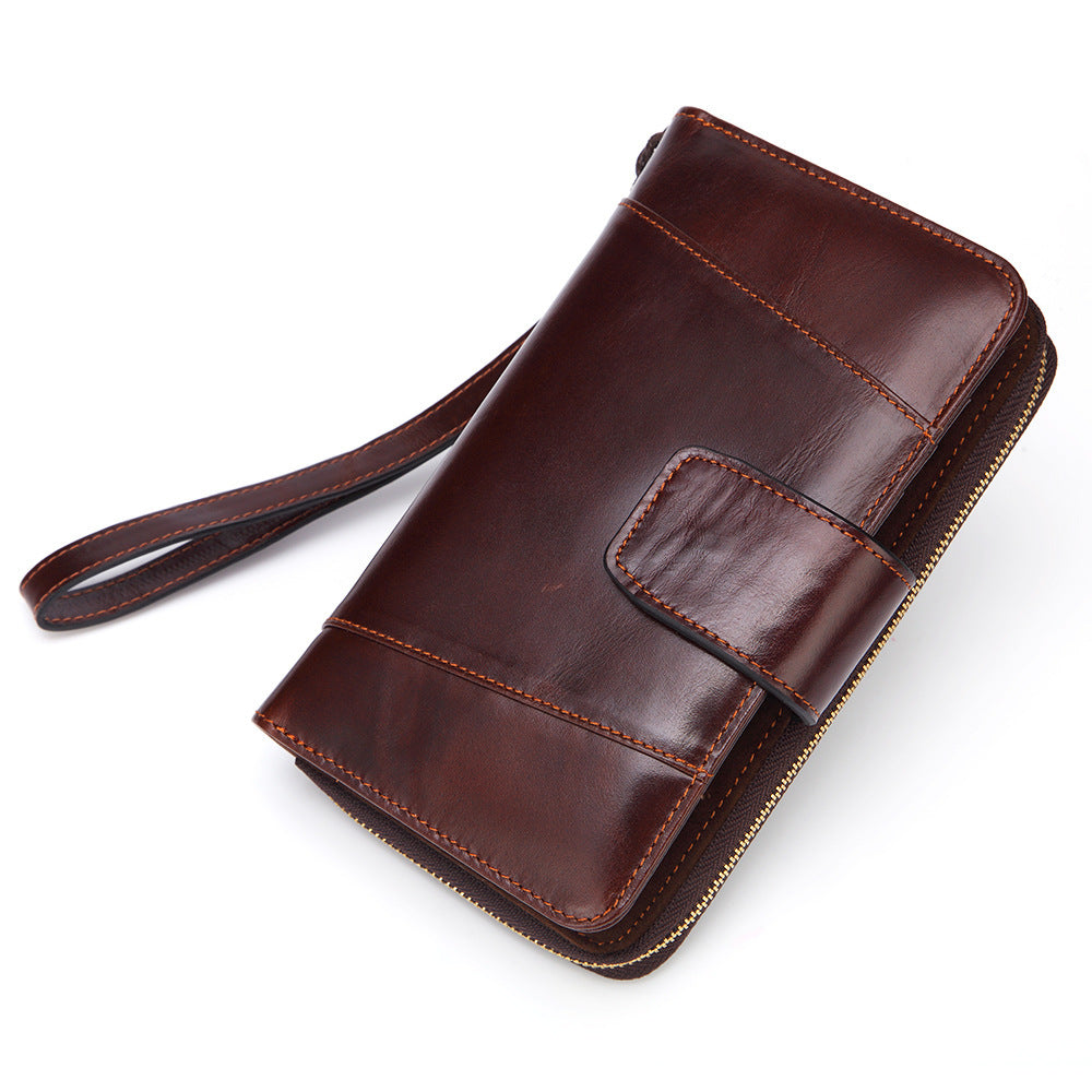 United States Genuine Leather Wallet with Waterproof Cowhide and Classic Stitching - That Holds Everything Except