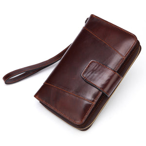 United States Genuine Leather Wallet with Waterproof Cowhide and Classic Stitching - That Holds Everything Except